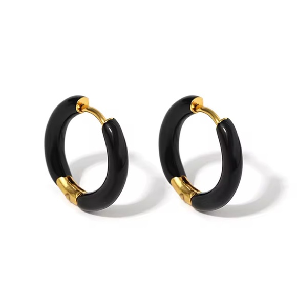 Urban Outfitters Jewelry - New! Urban Outfitters Black Huggie Hoop Earrings (3041) NWOT